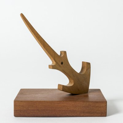 Scandinavian Modern Teak Anchor Sculpture by Johnny Mattsson, 1950s-NL-1407737