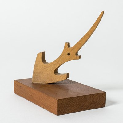 Scandinavian Modern Teak Anchor Sculpture by Johnny Mattsson, 1950s-NL-1407737