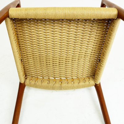 Scandinavian Modern Teak and Paper Cord Mod. 57 Armchair by Niels Otto Moller for J.l. Møllers-MH-1168886