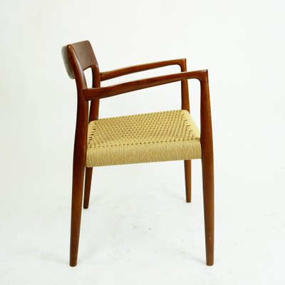 Scandinavian Modern Teak and Paper Cord Mod. 57 Armchair by Niels Otto Moller for J.l. Møllers-MH-1168886