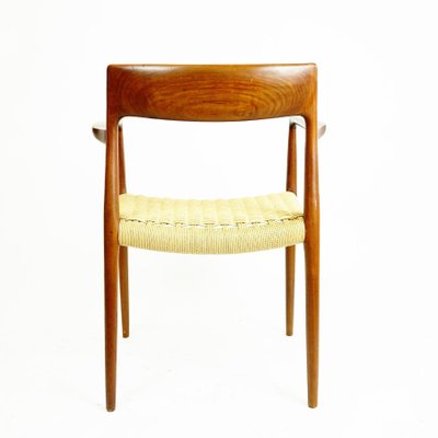 Scandinavian Modern Teak and Paper Cord Mod. 57 Armchair by Niels Otto Moller for J.l. Møllers-MH-1168886