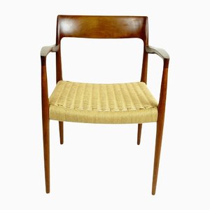 Scandinavian Modern Teak and Paper Cord Mod. 57 Armchair by Niels Otto Moller for J.l. Møllers-MH-1168886