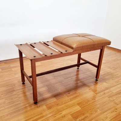 Scandinavian Modern Teak Bench with Seat, 1960s-PUG-2020127