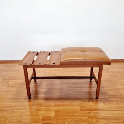 Scandinavian Modern Teak Bench with Seat, 1960s-PUG-2020127