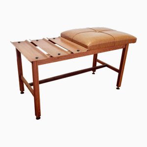 Scandinavian Modern Teak Bench with Seat, 1960s-PUG-2020127