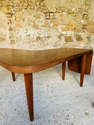 Scandinavian Modern Teak Boomerang Drop-Leaf Coffee Table from Samcom, 1960s-OJT-1021518