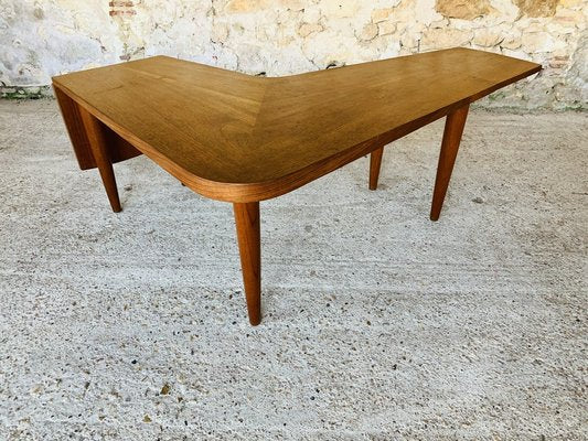 Scandinavian Modern Teak Boomerang Drop-Leaf Coffee Table from Samcom, 1960s-OJT-1021518