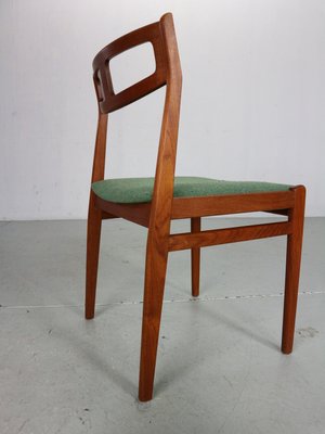 Scandinavian Modern Teak & Green Upholstery Dining Chairs, 1960, Set of 5-DT-2026173