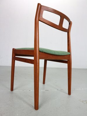 Scandinavian Modern Teak & Green Upholstery Dining Chairs, 1960, Set of 5-DT-2026173