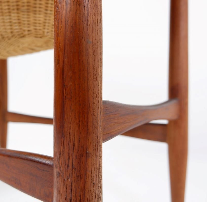 Scandinavian Modern Teak Sewing Basket End Table attributed to Johannes Andersen