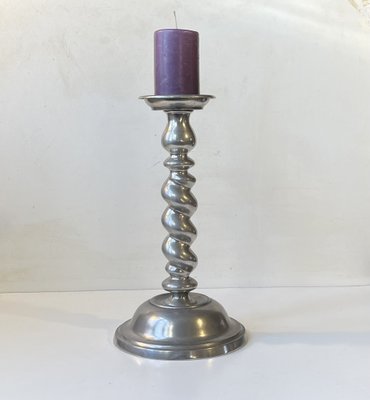 Scandinavian Modern Twisted Pewter Candleholder by Karl Jørgen Otteren, 1970s-LCR-2031590