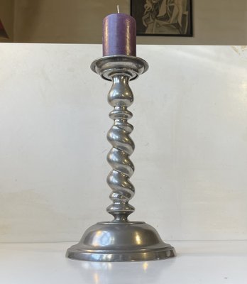 Scandinavian Modern Twisted Pewter Candleholder by Karl Jørgen Otteren, 1970s-LCR-2031590