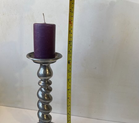 Scandinavian Modern Twisted Pewter Candleholder by Karl Jørgen Otteren, 1970s-LCR-2031590