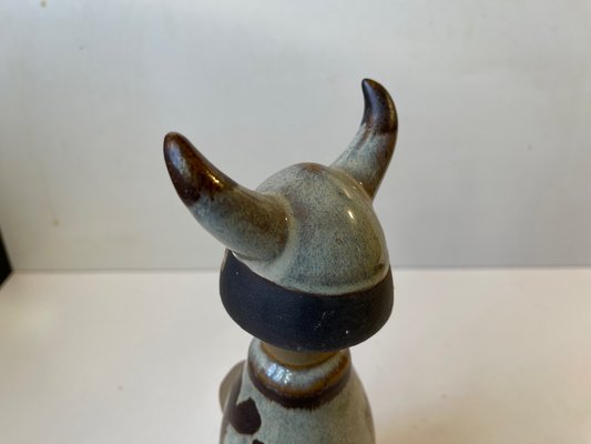 Scandinavian Modern Viking Figurine in Glazed Ceramic, 1970s-LCR-1330901