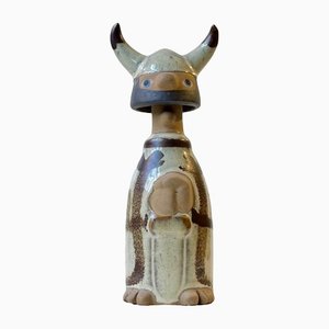 Scandinavian Modern Viking Figurine in Glazed Ceramic, 1970s-LCR-1330901