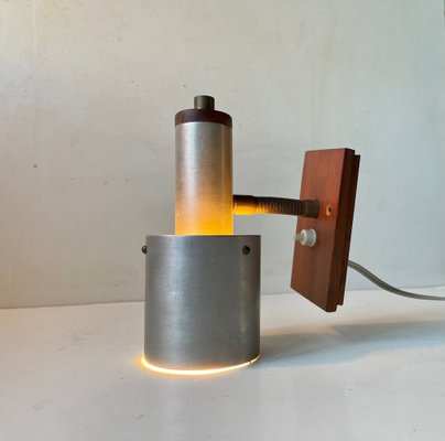 Scandinavian Modern Wall Lamp in Aluminum and Teak from Lyfa, 1960s-LCR-1182896