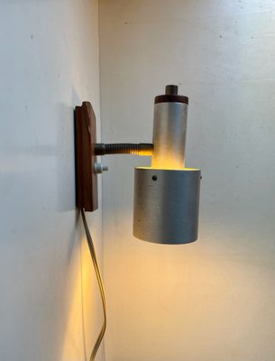 Scandinavian Modern Wall Lamp in Aluminum and Teak from Lyfa, 1960s-LCR-1182896