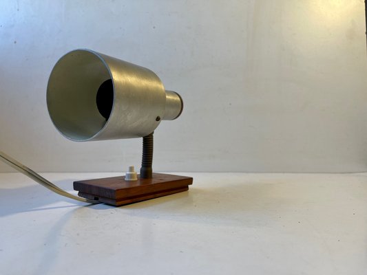 Scandinavian Modern Wall Lamp in Aluminum and Teak from Lyfa, 1960s-LCR-1182896