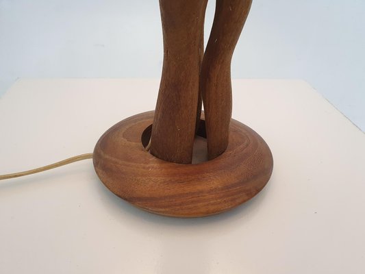 Scandinavian Modern Wooden Table Lamp, Denmark, 1960s-ZO-1189987