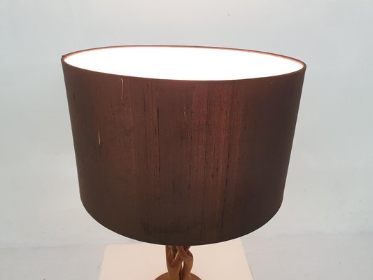 Scandinavian Modern Wooden Table Lamp, Denmark, 1960s-ZO-1189987