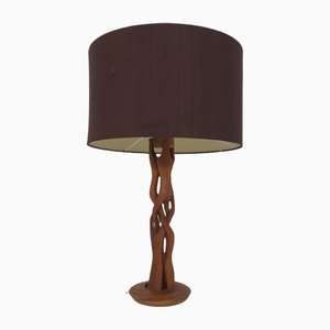 Scandinavian Modern Wooden Table Lamp, Denmark, 1960s-ZO-1189987