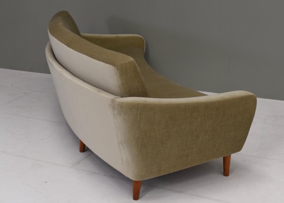 Scandinavian Mohair Curved Sofa and Armchair, Denmark, 1950s, Set of 2-TE-1349055