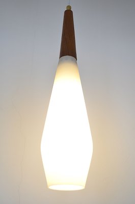 Scandinavian Opaline Glass Pendant Lamp, 1960s-OV-958566