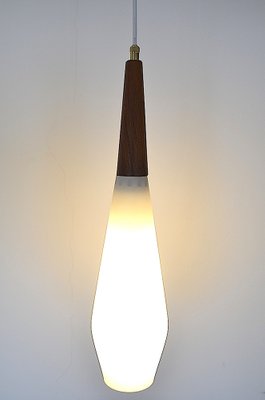 Scandinavian Opaline Glass Pendant Lamp, 1960s-OV-958566