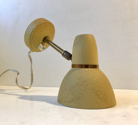 Scandinavian Pastel Yellow Wall Lamp in Brass & Aluminium, 1950s-LCR-841643