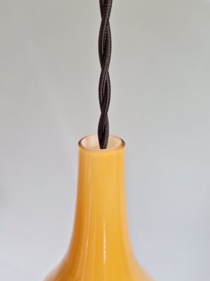 Scandinavian Pendant Light in Honey-Colored Opaline Glass, 1960s-FAX-2015963