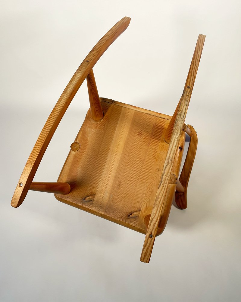 Scandinavian Pine Rocking Chair by Göran Malmvall for Svensk Fur, 1950s