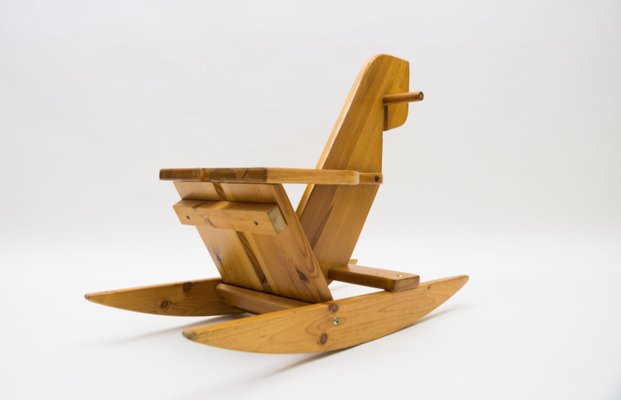 Scandinavian Pine Rocking Horse, 1960s-KQB-880730