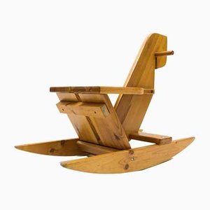 Scandinavian Pine Rocking Horse, 1960s-KQB-880730