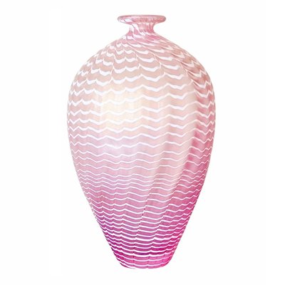 Scandinavian Pink and White Glass Vase by Bertil Vallien for Kosta Boda, 1980s-BMM-2032282