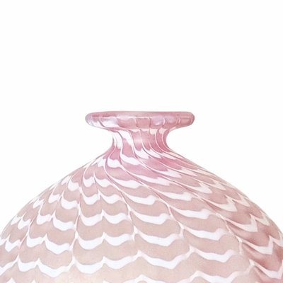 Scandinavian Pink and White Glass Vase by Bertil Vallien for Kosta Boda, 1980s-BMM-2032282