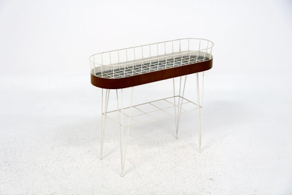 Scandinavian Planter in Teak and Metal, Sweden, 1950s-GEK-1111897