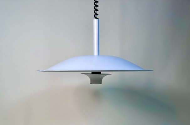 Scandinavian Postmodern Height-Adjustable Aluminium Halogen Hanging Lamp, 1980s-JP-1793176