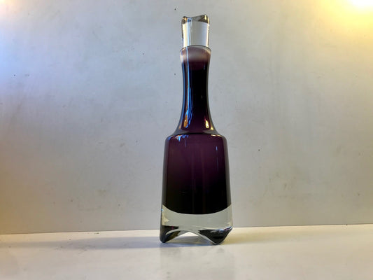 Scandinavian Purple Sommerso Glass Gin Decanter, 1970s