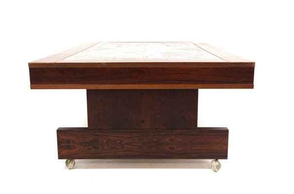 Scandinavian Rosewood and Metal Coffee Table from Alberts Tibro, 1960-GEK-1769045