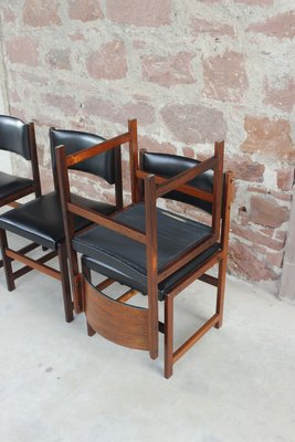 Scandinavian Rosewood and Skai Chairs, Denmark, 1950s, Set of 4-WEQ-1150717