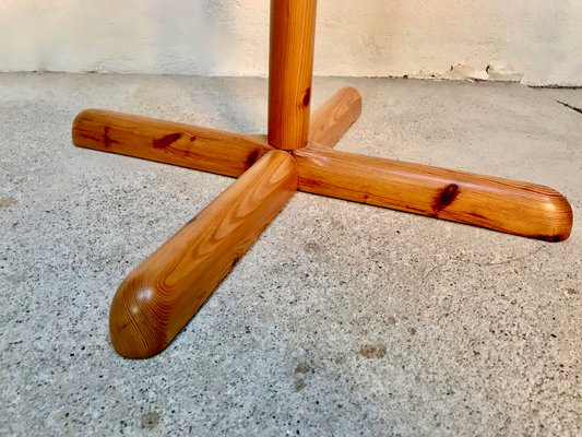 Scandinavian Sculptural Pine Wood Coat Rack with Rotatable Ball-Shaped Hooks, 1970s-JP-1000318