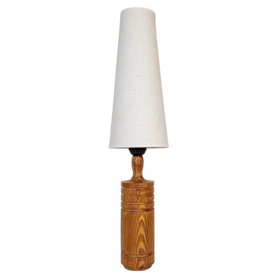 Scandinavian Sculptural Table Lamp in Pine, 1970s-UYK-1300667