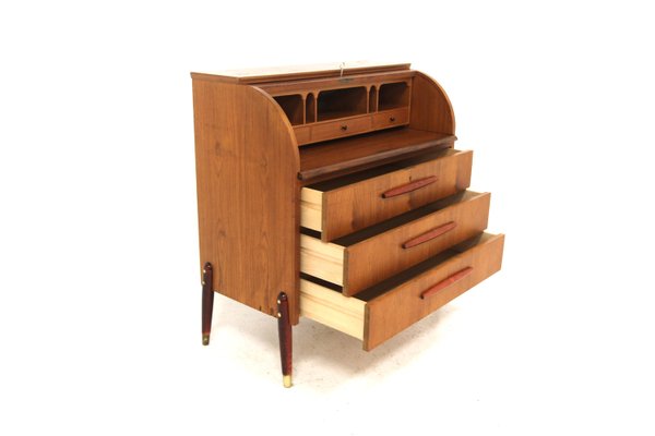 Scandinavian Secretaire in Teak from Bröderna Gustafssons, Sweden, 1950-GEK-2028408