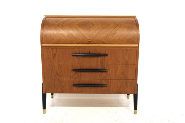 Scandinavian Secretaire in Teak from Bröderna Gustafssons, Sweden, 1950-GEK-2028409