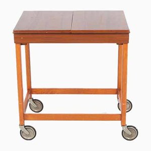 Scandinavian Side Table on Wheels, 1960s-KMC-876426