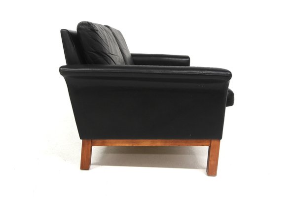 Scandinavian Sofa 2 Seats in Leather, Sweden, 1950s-GEK-1761767