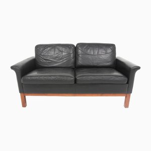 Scandinavian Sofa 2 Seats in Leather, Sweden, 1950s-GEK-1761767