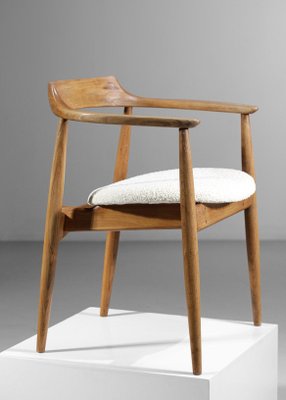 Scandinavian Solid Oak Armchair, 1960-YU-1133313