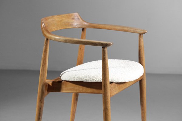 Scandinavian Solid Oak Armchair, 1960-YU-1133313