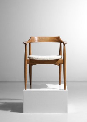 Scandinavian Solid Oak Armchair, 1960-YU-1133313